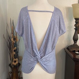 Lululemon Twist Back Tee Heathered Lavender Dusk Size 10